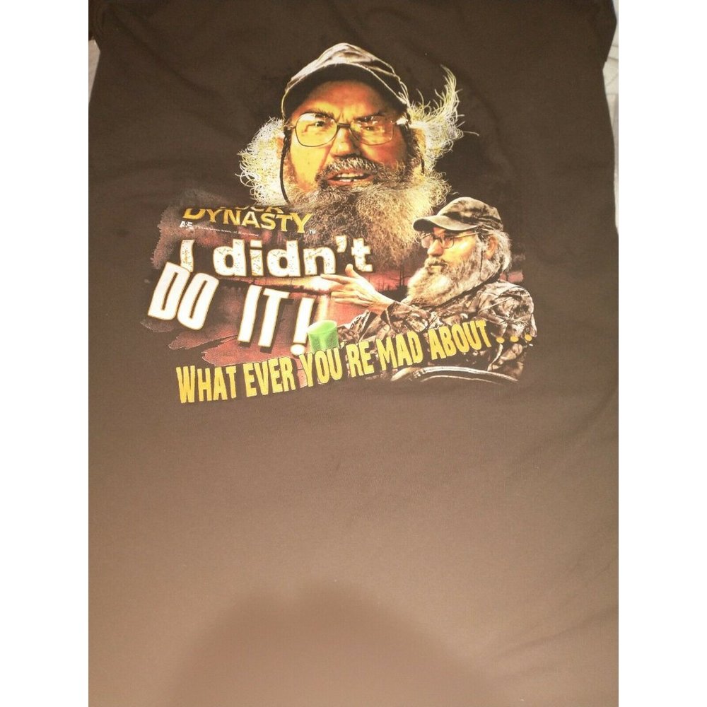Duck Dynasty Size Large I Didn’t Do It ! Long Sleeve Brown T Shirt Si Roberson